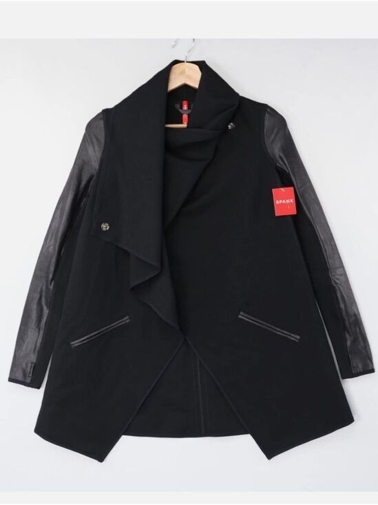 SPANX Jackets & Blazers - Spanx Womens Jacket Drape Front Ponte Fabric Very Black Size 3XL NWT